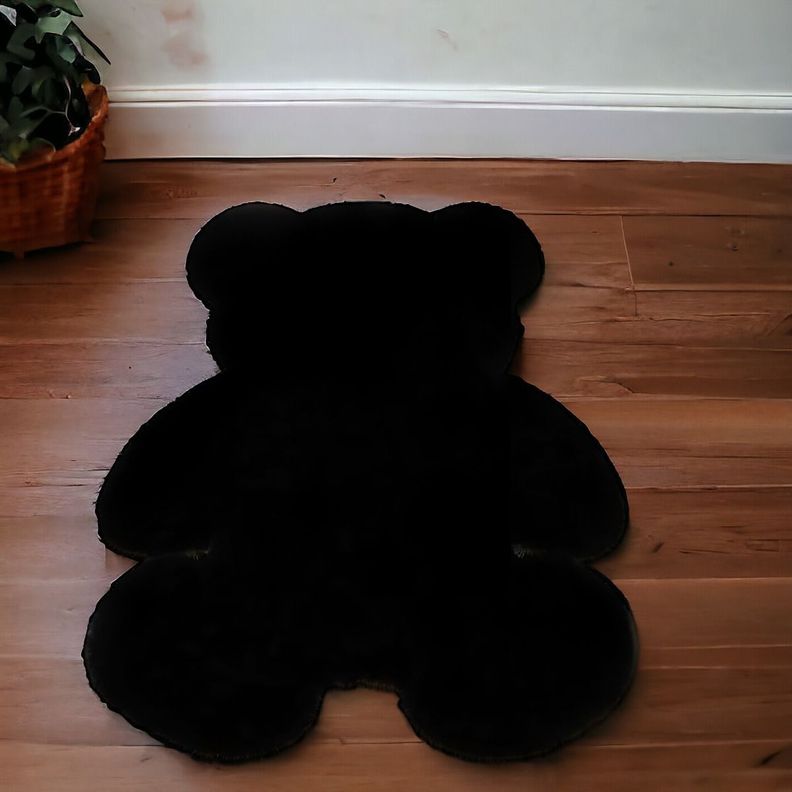Alfombra Oso Negra Suave Entrada Dormitorio Decoración Jhn-3