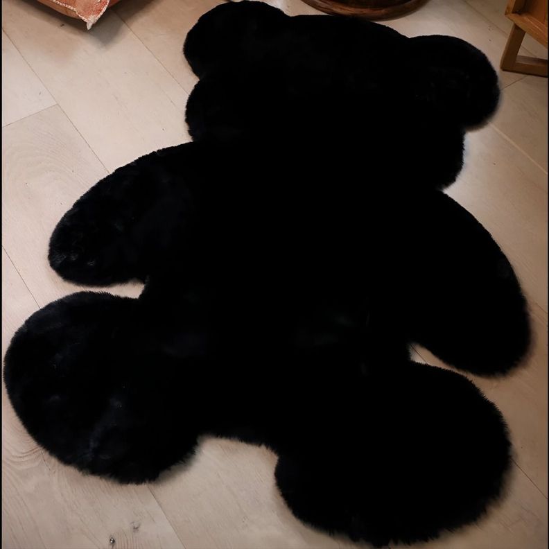 Alfombra Oso Negra Suave Entrada Dormitorio Decoración Jhn-5