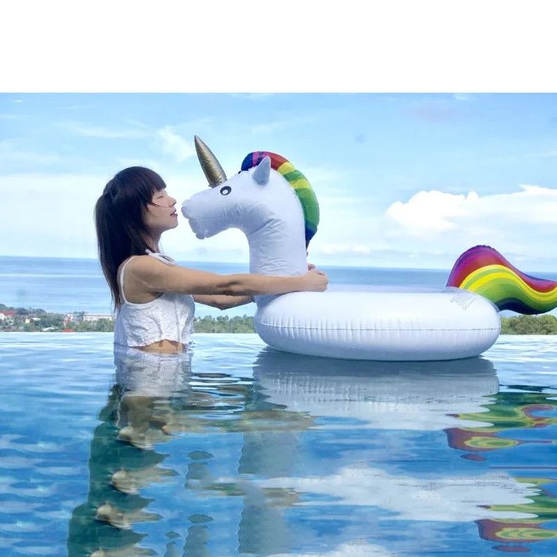 Inflable Piscina Anillo Natación Unicornio Niñas Rondon-2