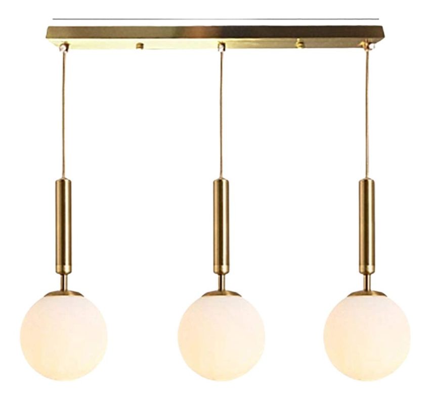 Lámpara Colgante Techo Globo Cristal Moderna 3 Esferas Jhn-0