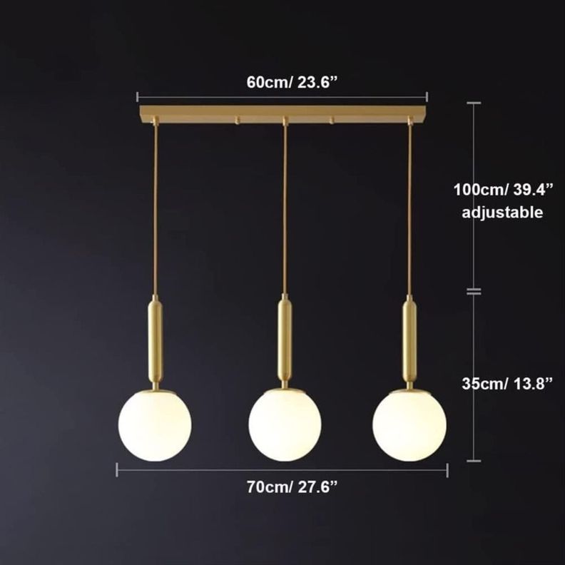 Lámpara Colgante Techo Globo Cristal Moderna 3 Esferas Jhn-9