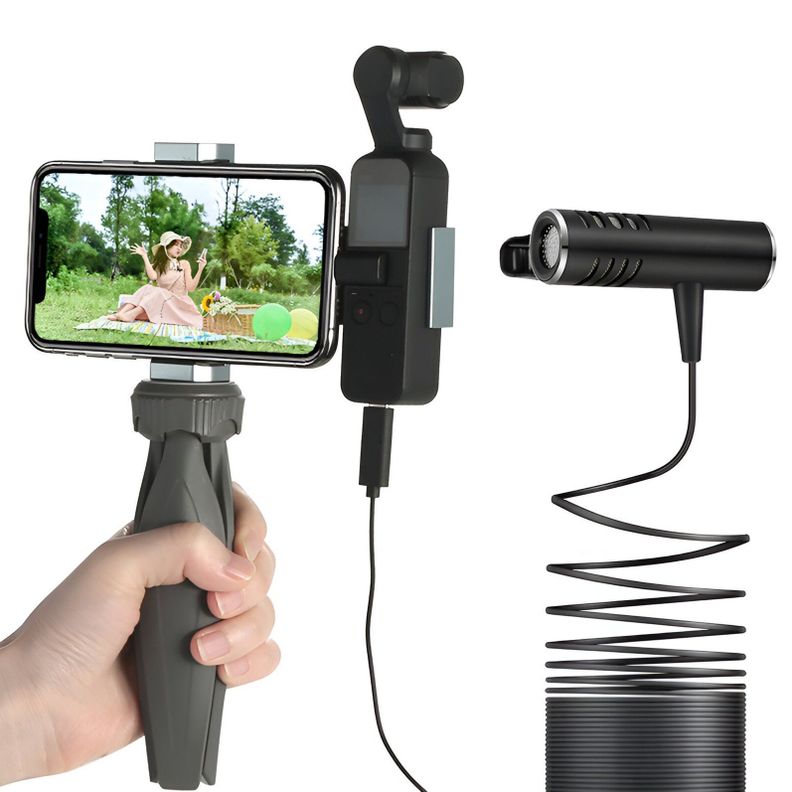 MICRÓFONO DIGITAL USB Tipo C Solapa Estabilizador de Video-2