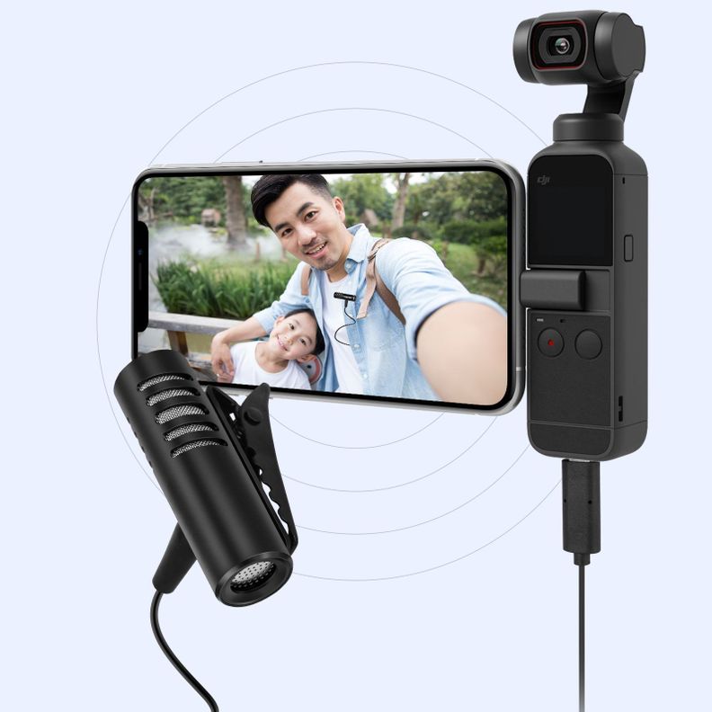 MICRÓFONO DIGITAL USB Tipo C Solapa Estabilizador de Video-3