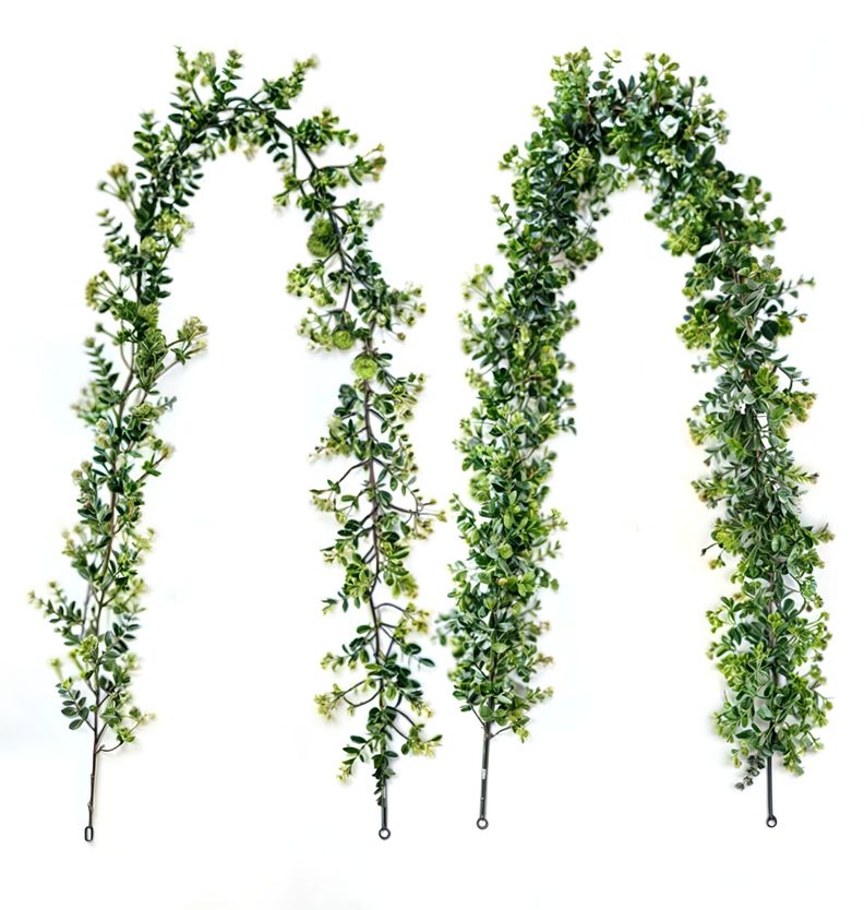 Set de 2 Plantas Artificiales Guirnaldas Eucalipto Hoja Jhn-0