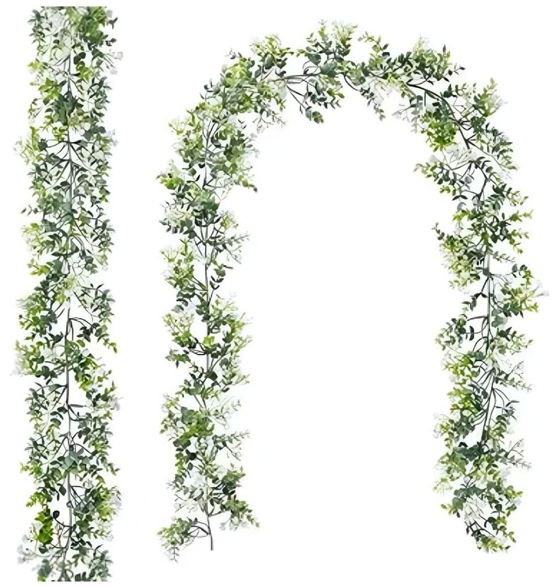 Set de 2 Plantas Artificiales Guirnaldas Eucalipto Hoja Jhn-1