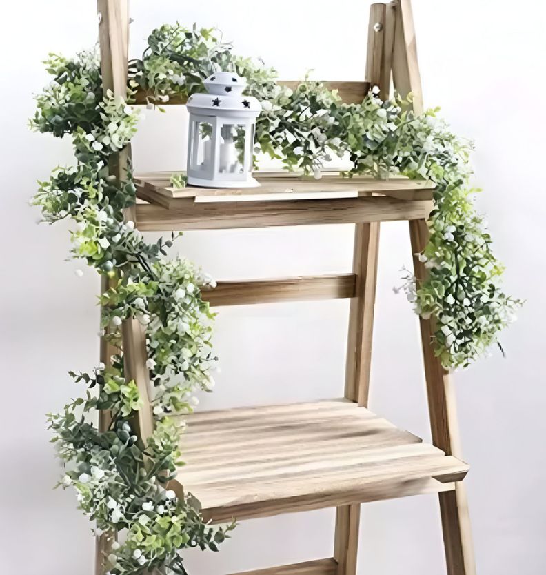 Set de 2 Plantas Artificiales Guirnaldas Eucalipto Hoja Jhn-4