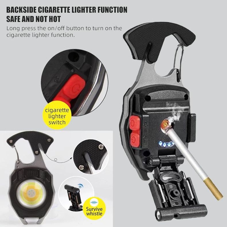 Linterna Llavero Tactica Recargable Multifuncional Lau-4