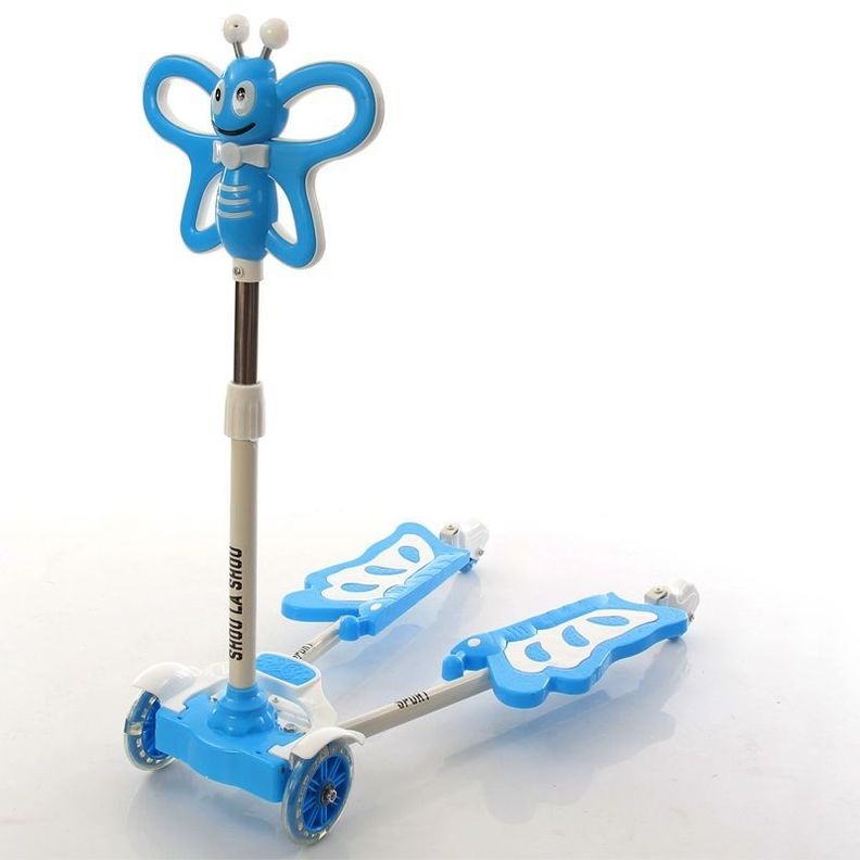 Monopatín Tijera Patineta Ruedas Musical Mariposa Rondon-3