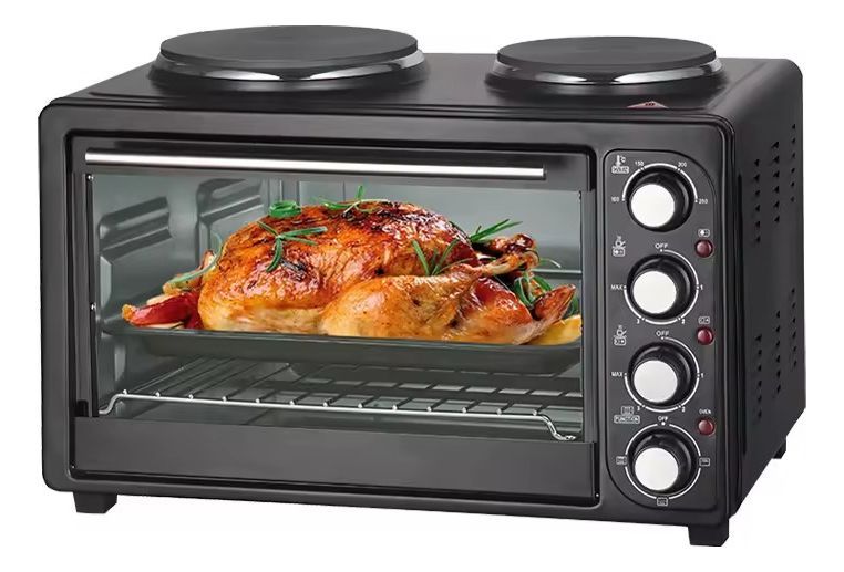 Horno Eléctrico 2en1 Doble Hornalla Convección Grill Jhn-0