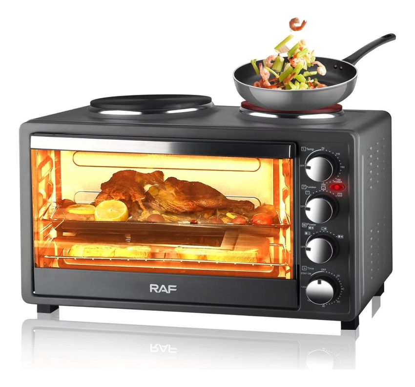 Horno Eléctrico 2en1 Doble Hornalla Convección Grill Jhn-1