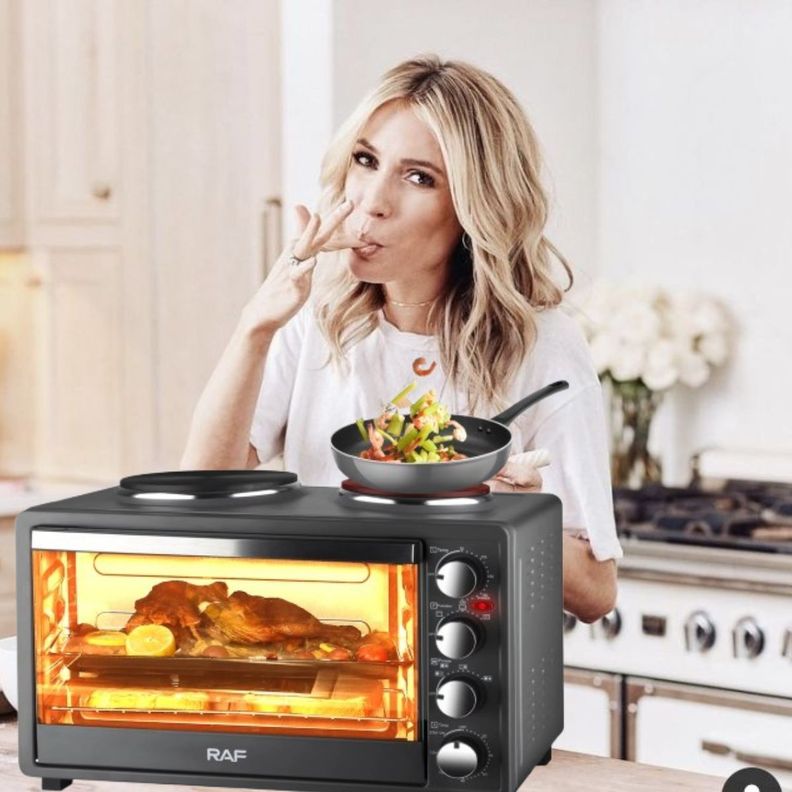 Horno Eléctrico 2en1 Doble Hornalla Convección Grill Jhn-2