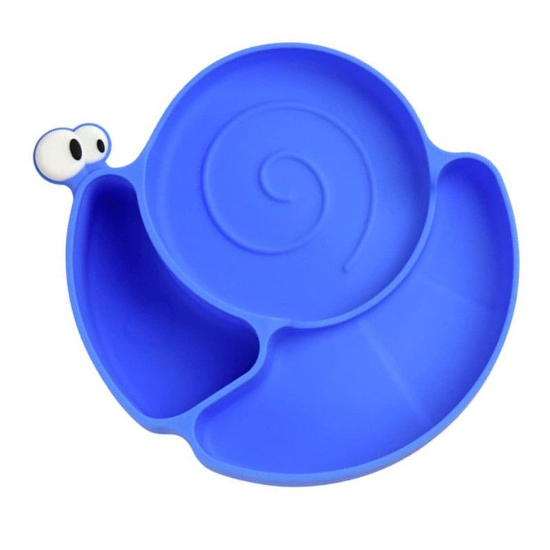 Plato Bebes Antideslizante Silicona Ventosa Caracol Rondon-0