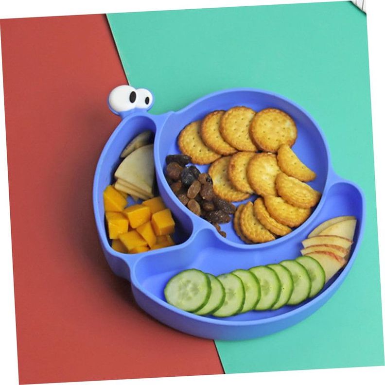 Plato Bebes Antideslizante Silicona Ventosa Caracol Rondon-1