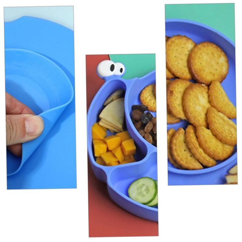 Plato Bebes Antideslizante Silicona Ventosa Caracol Rondon-2