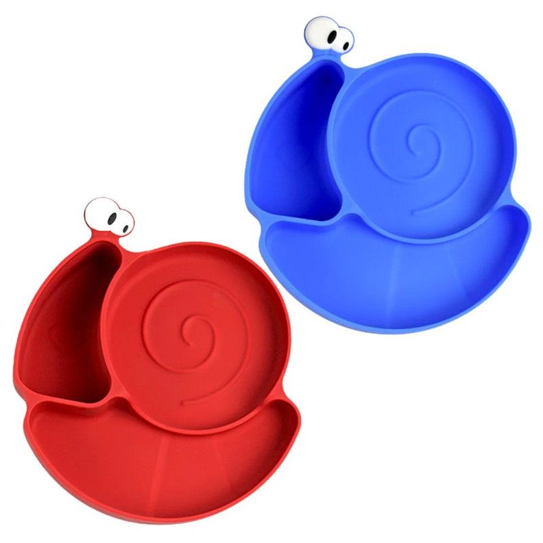 Plato Bebes Antideslizante Silicona Ventosa Caracol Rondon-3