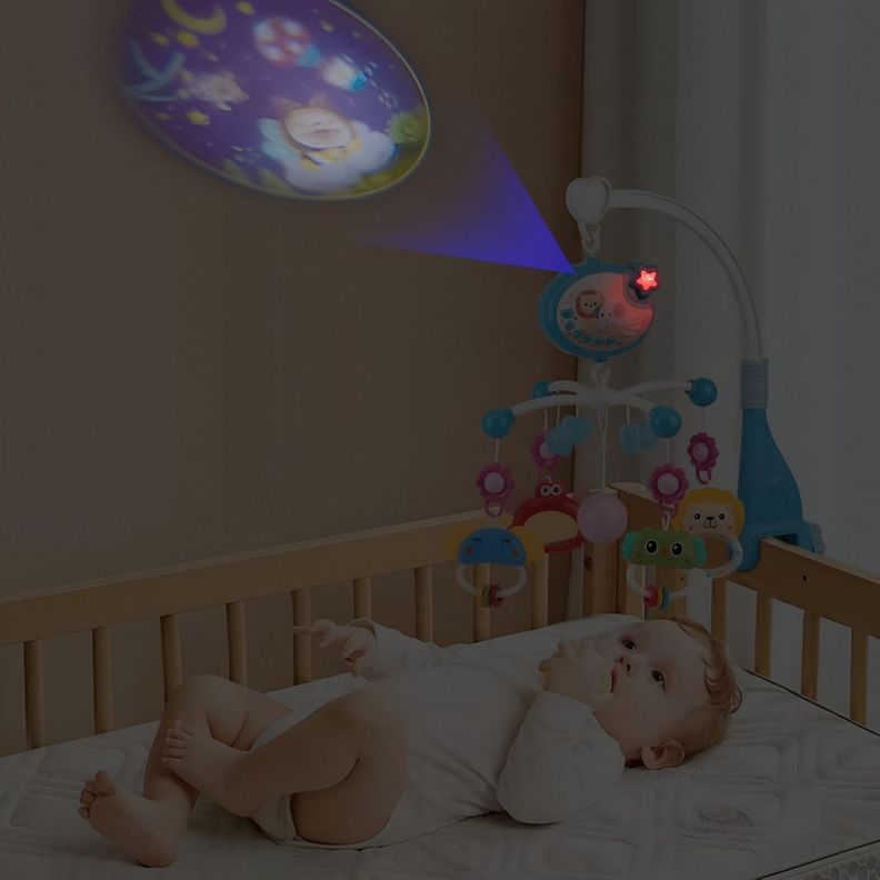 Móvil Bebé Cuna Juguetes Música Luces Carrusel Portátil Jhn-2