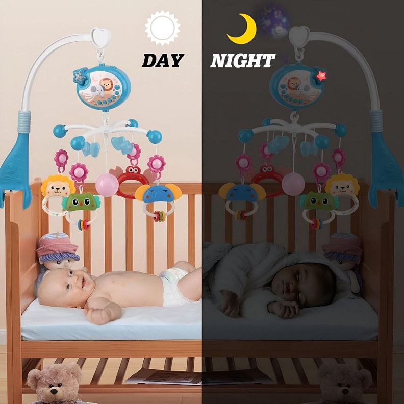 Móvil Bebé Cuna Juguetes Música Luces Carrusel Portátil Jhn-3