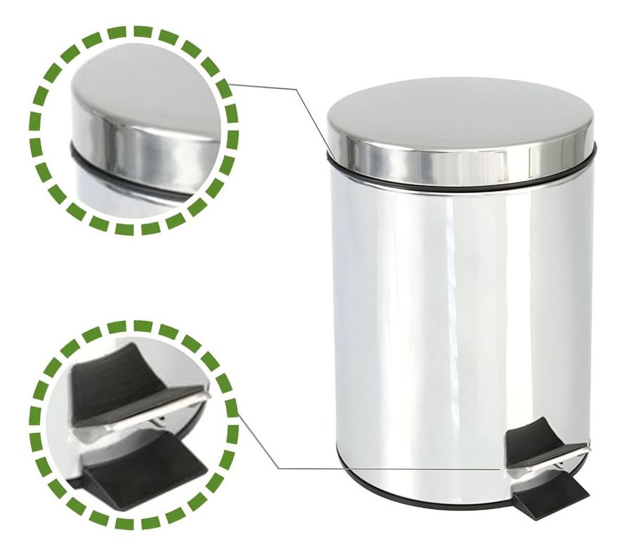 PAPELERO BASURERO Acero inoxidable Pedal Cubo interior Tapa-2