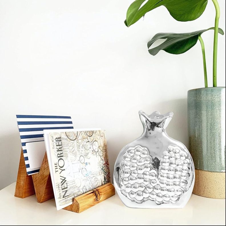 Set 3 Escultura Figura Fruta Decoración Mesa Plateado Jhn-3