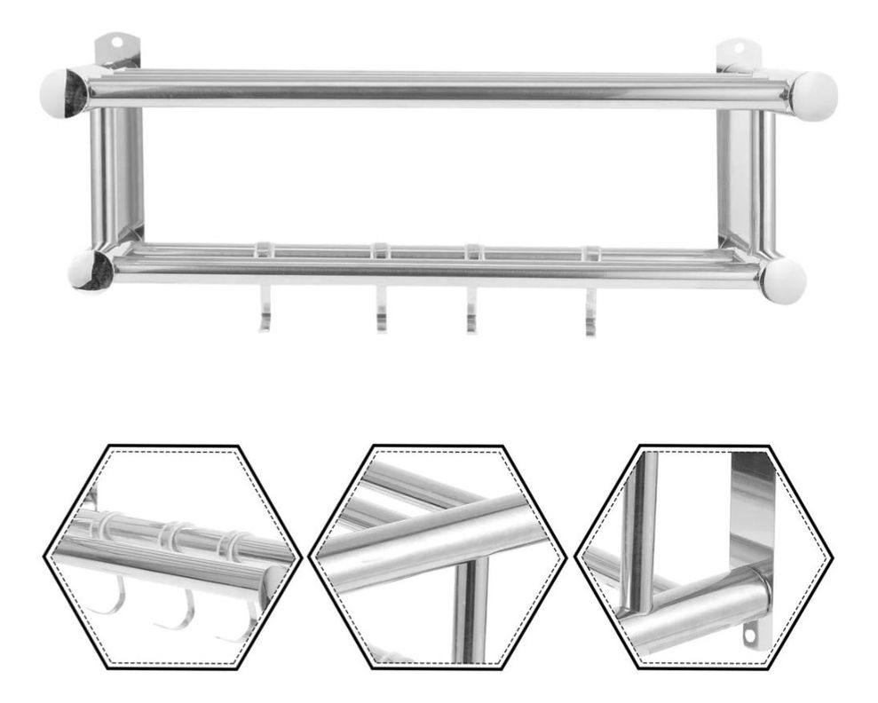 Estante Organizador Baño Multiuso Acero Inoxidable Hogar-1