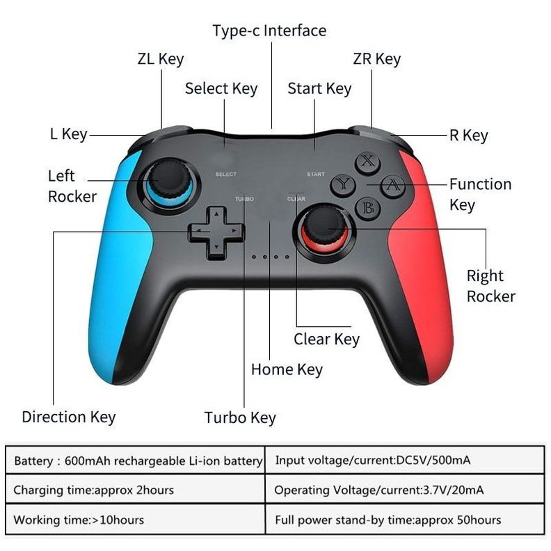 Control Universal Gamepad Nintendo Switch Joystick Inalambrico-3