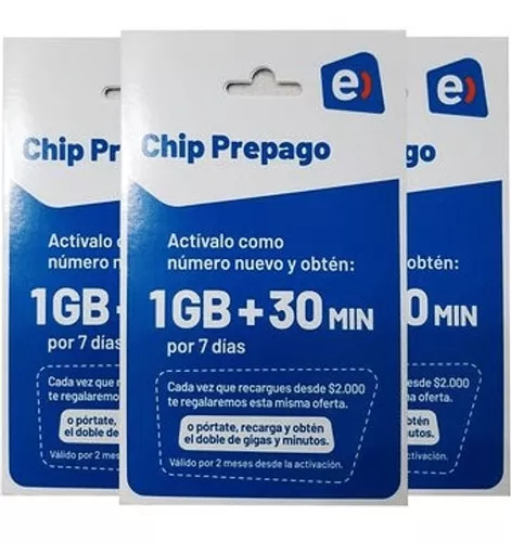 Pack 5 Chip Entel de 30 Min + 1GB en internet-0