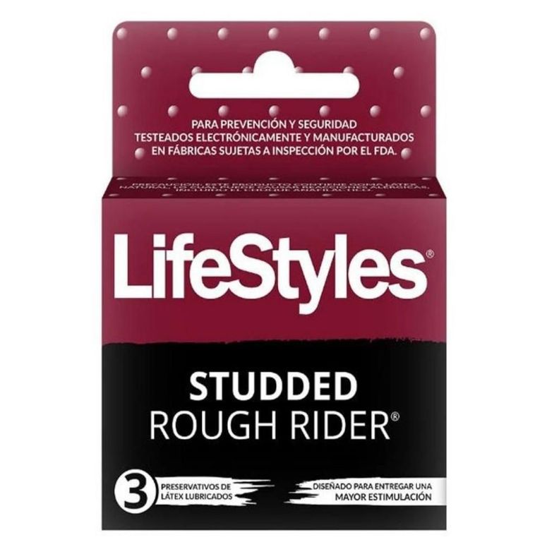 PRESERVATIVOS STUDDED ROUGH RIDER-0