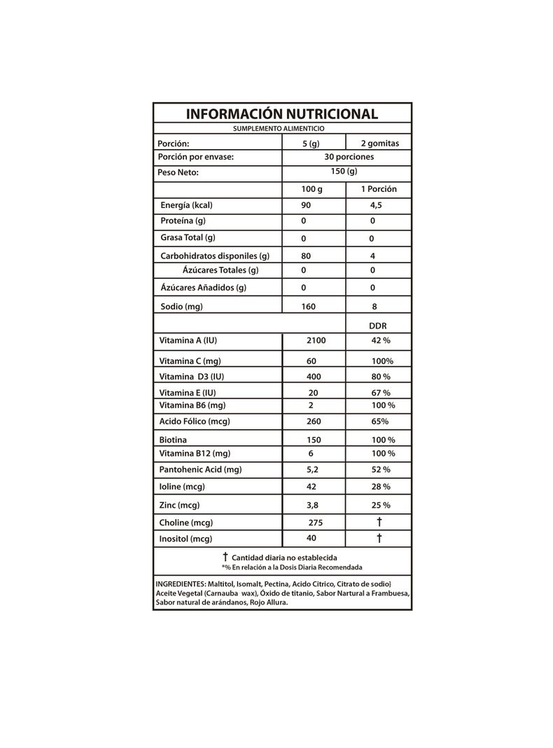 Hair nail skin Biotina 0 % Azucar  + Multivitamínicos + Probióticos-1