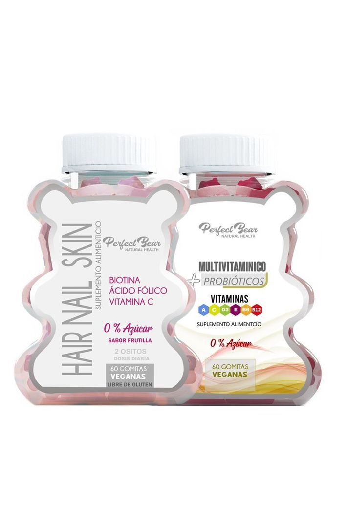 Hair nail skin Biotina 0 % Azucar  + Multivitamínicos + Probióticos-0