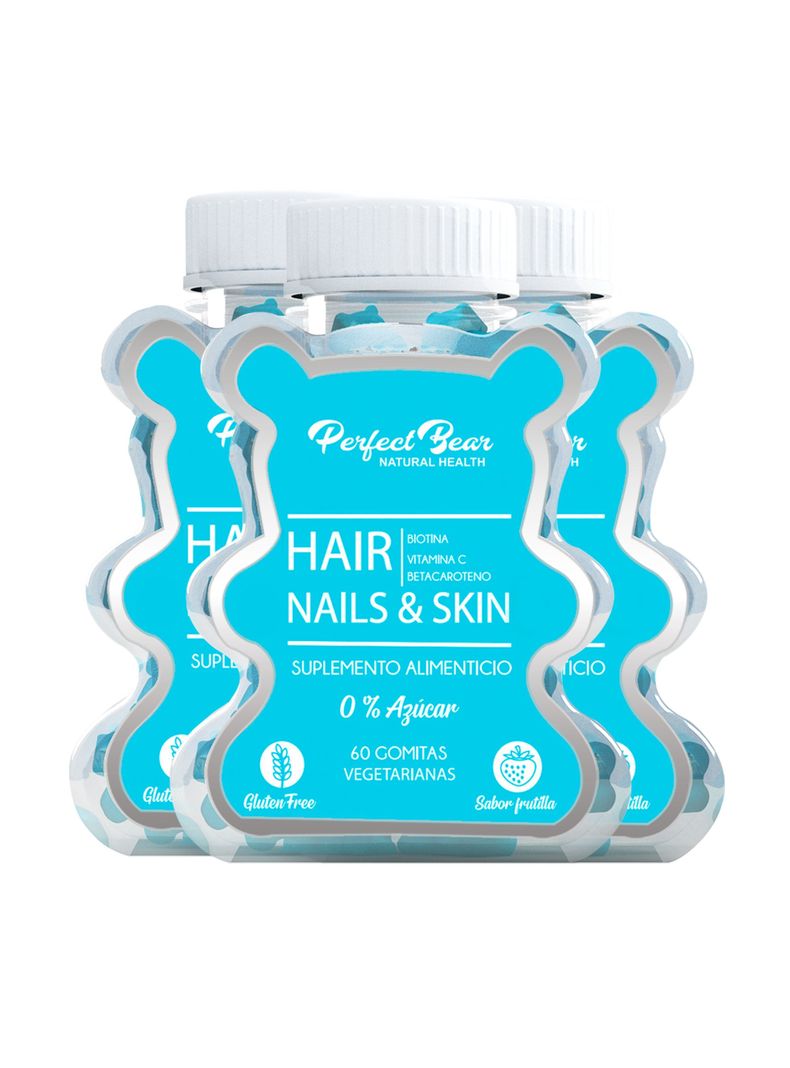 Biotina X 3 Meses, Perfectbear, Vitaminas Para El Pelo-0