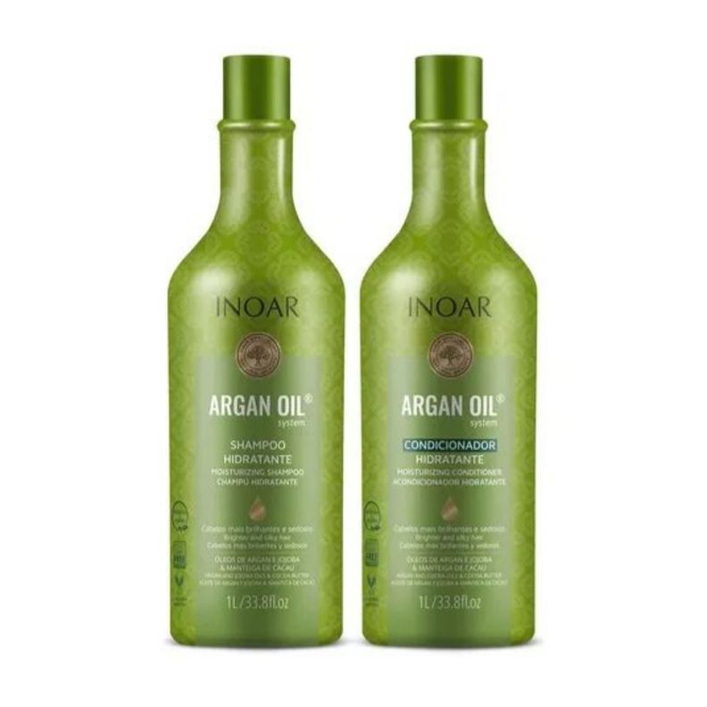 Set Argan Oil Shampoo Y Acondicionador Inoar 1LT-1