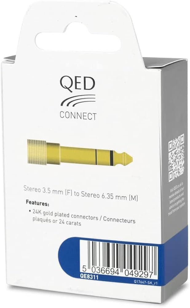 Adaptador de conector 3.5mm a 6.3 mm QED Connect-2