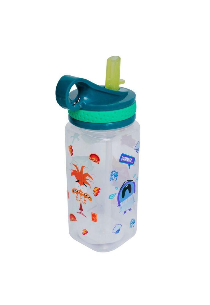 Botella Cuadrada Para Niños 500ml Intensamente 2-1