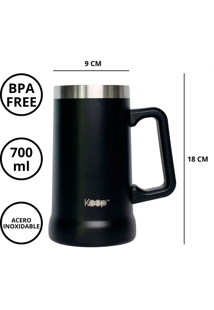 Mug Tazon Warmy Acero Inoxidable Negro 700ml-2