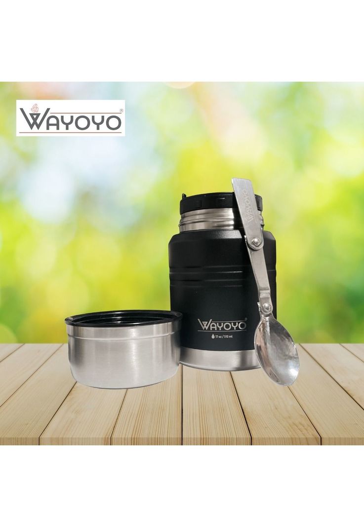 Tarro Termo Comida Acero Inoxidable Wayoyo 510 Ml Negro-5