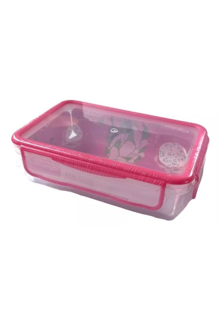 Hermético Plástico Rectangular 600ml Keep Fucsia-1