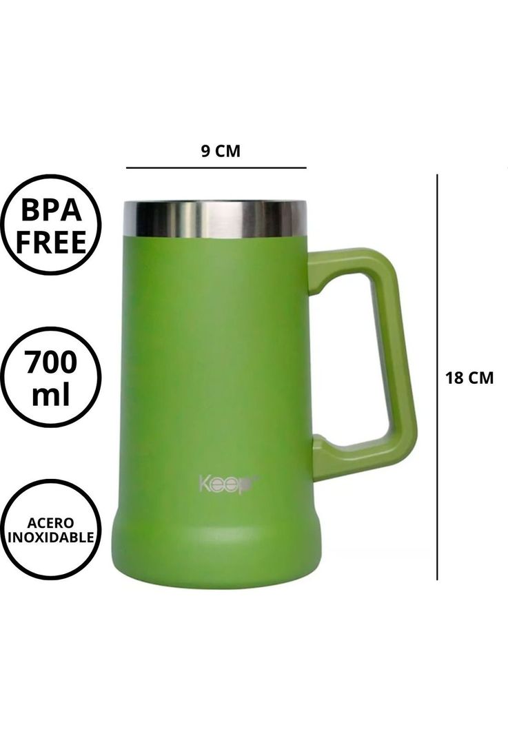 Mug Tazon Warmy Acero Inoxidable Verde 700ml-2