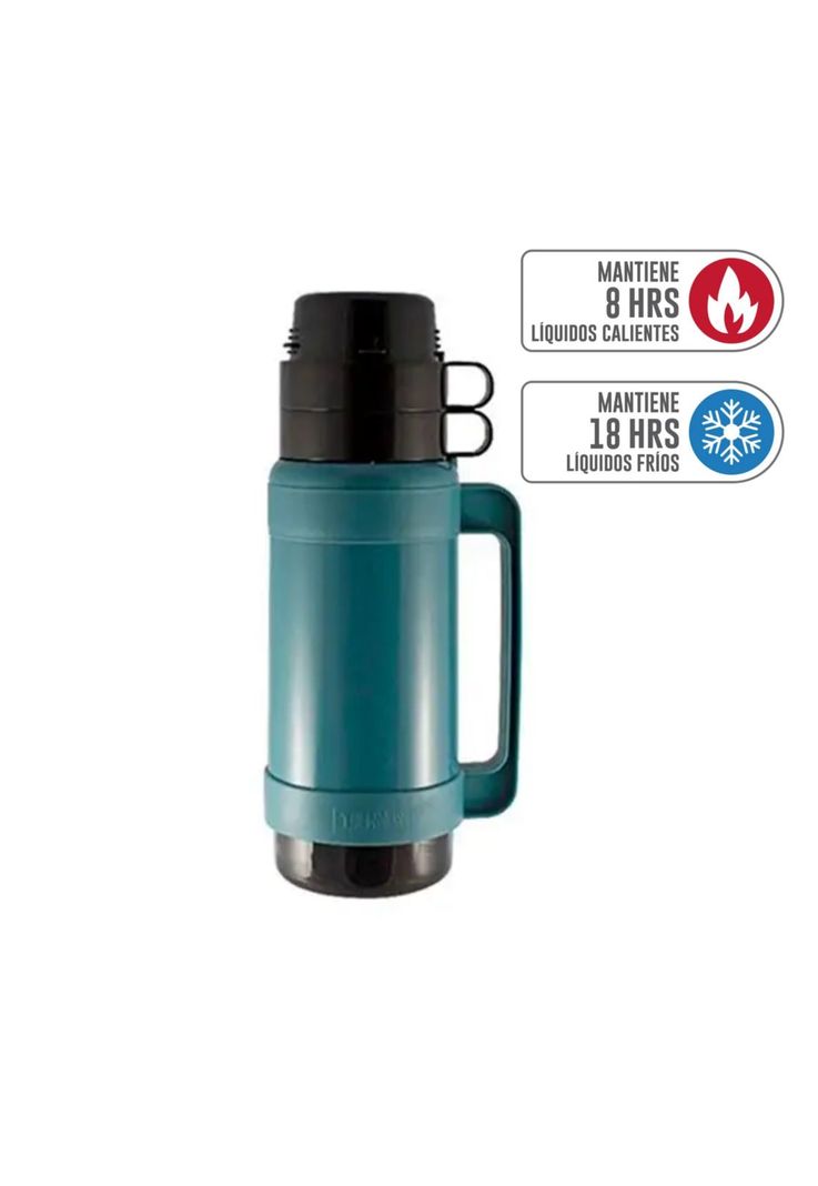 Termo 1 Litro Para Liquidos Frios y Calientes Celeste-2