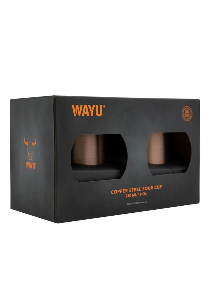 Set 2 Vasos Sour Acero Inoxidable Copper Line Wayu 230ml-1