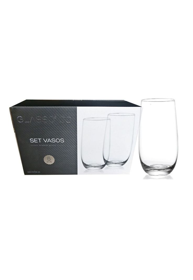 Set de 6 Vasos de Cristal Glasso 500 ml-0