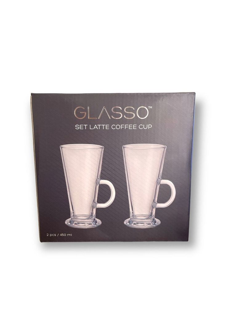 Set 2 Vasos Latte para Café Glasso 450ml-0