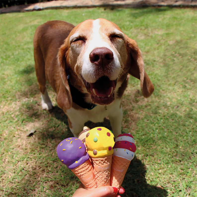 Juguete Para Perro Mimo Helado Amarill Latex PP143-2