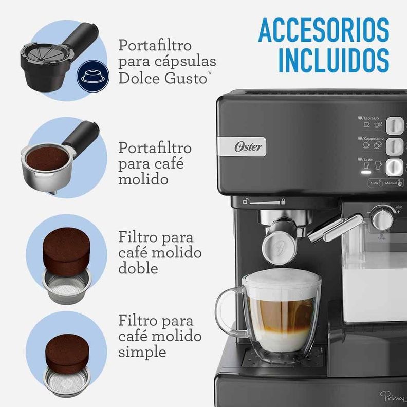 Cafetera Automatica Oster Prima Latte Negra-5
