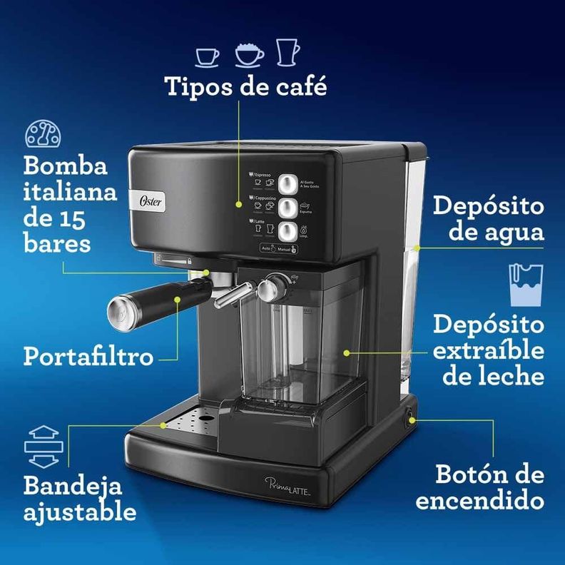 Cafetera Automatica Oster Prima Latte Negra-7