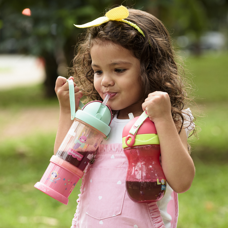 Vaso Bombilla Fisher Price Playful 360 ml Rosa BB1019-3