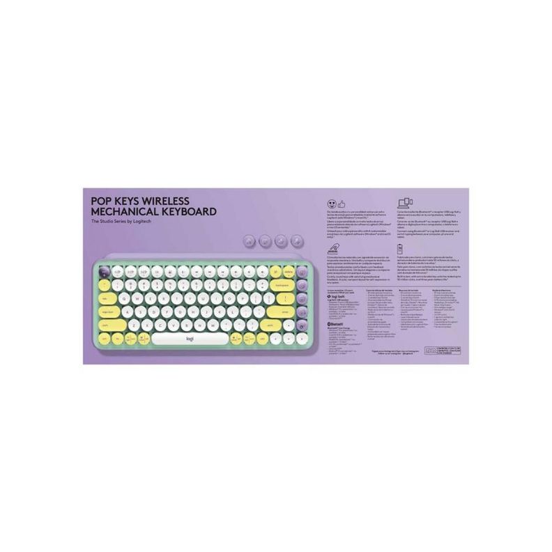Teclado Logitech Pop Keys Lila Daydream-4
