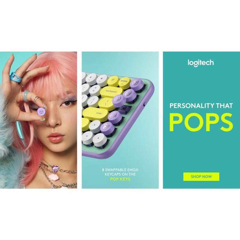 Teclado Logitech Pop Keys Lila Daydream-5