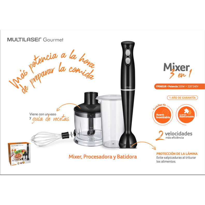 Batidora Inmersion Con Kit Multi 350W FP06-2