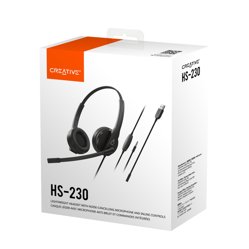 Audifono Headset Creative HS-230 Negro USB y 3.5-1
