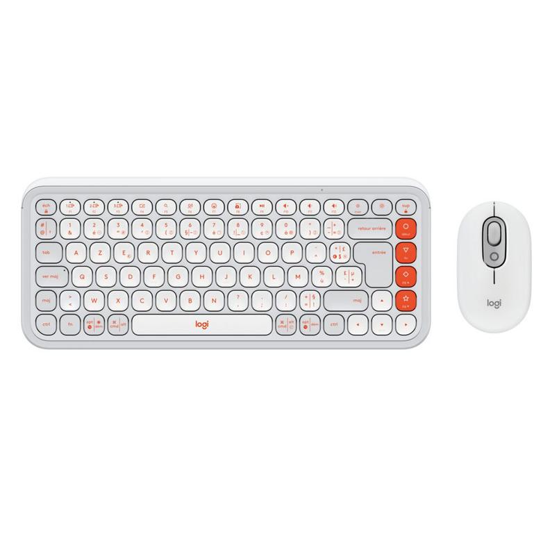 Combo Teclado + Mouse Inalam Pop Icon Logitech Blanco Esp-0